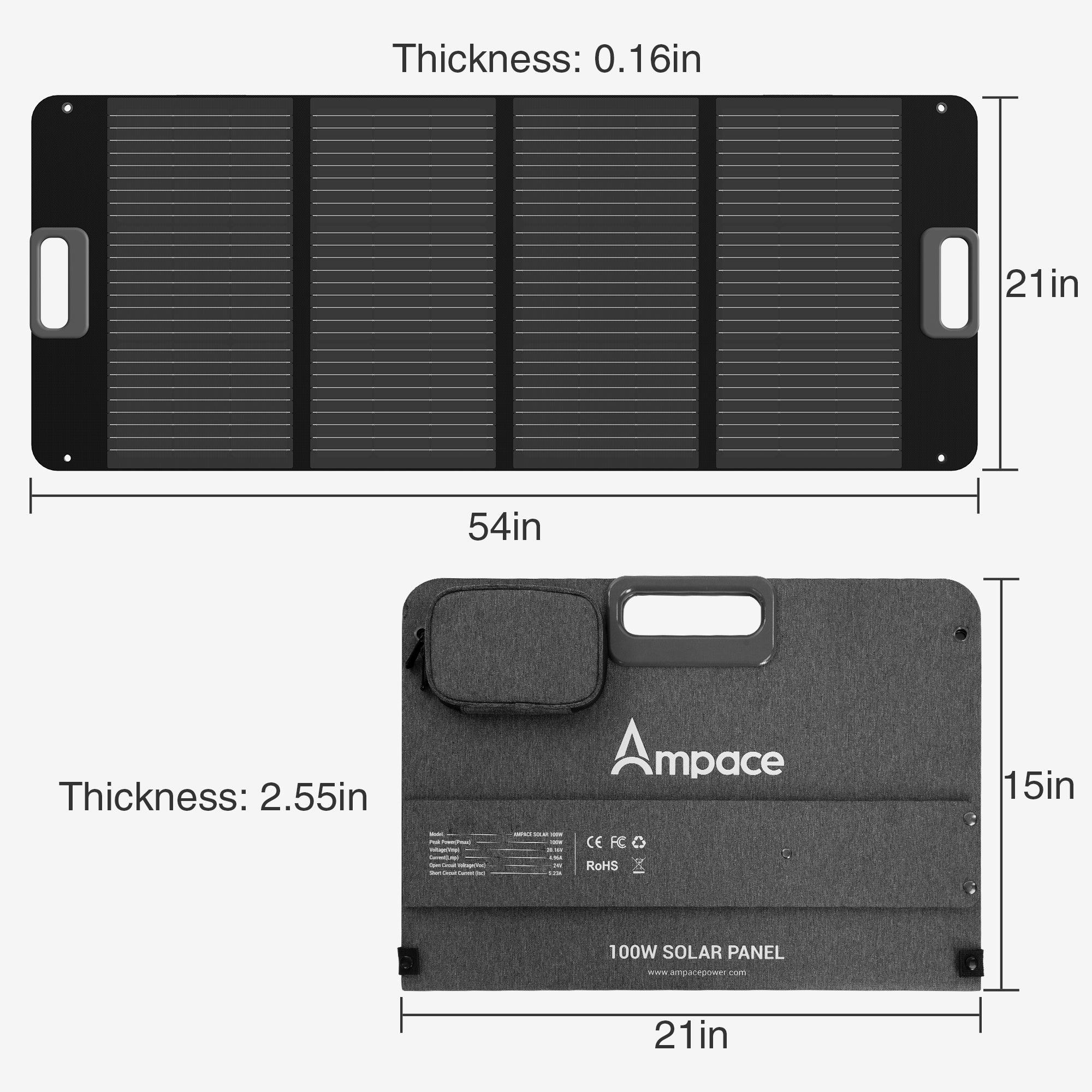 Ampace 100W Solar Panel - Image 4